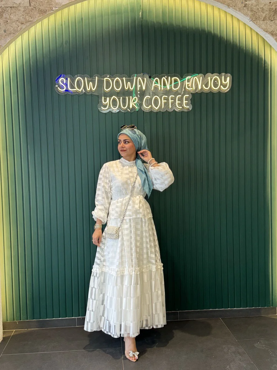 Beyaz Şifon Prenses Elbise