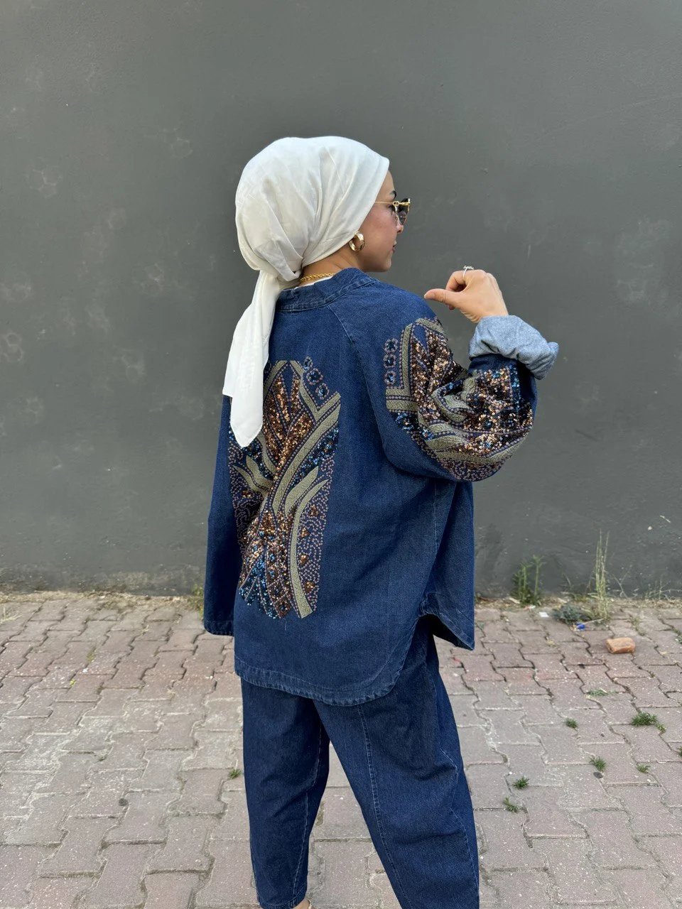 Çok Sevilen Kot Kimono Takım - Görsel 6