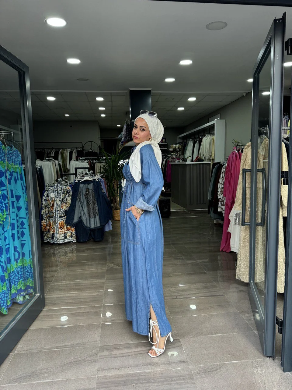 Koyu Mavi Günlük Kot Elbise