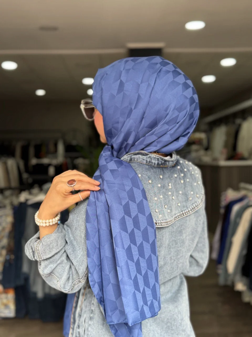 Mavi Jakar Şal