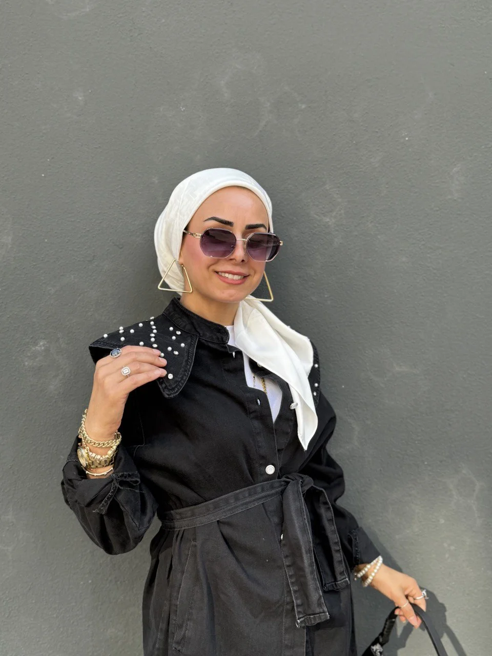 Beyaz Jakar Eşarp - Görsel 2