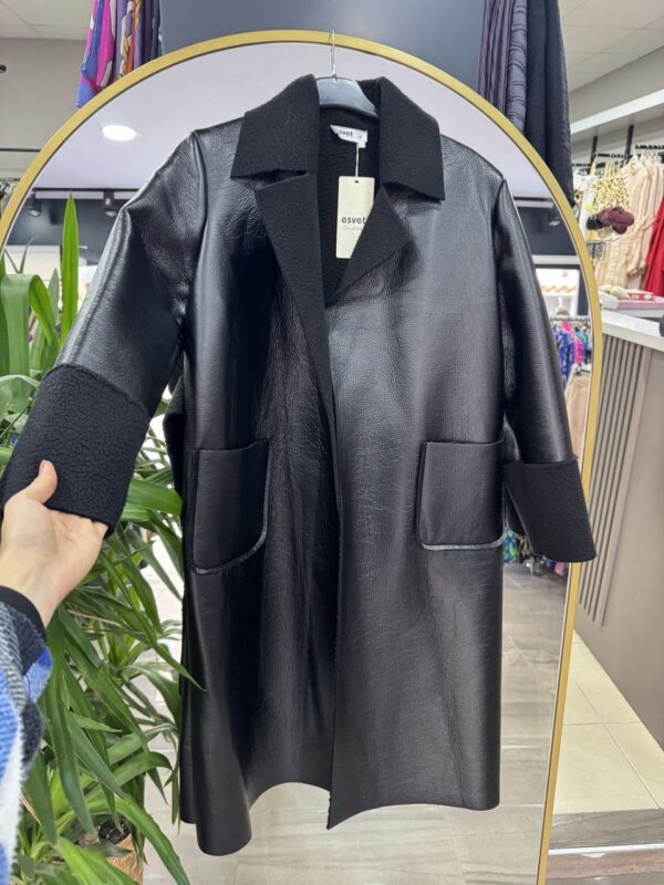 Peluş İçli Deri Kaban - Görsel 2