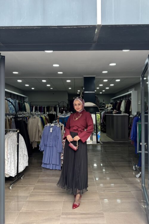 Bayramlık Kombin Yandan Bağlamalı Gömlek,Etek,Etnik Şal,Çanta Kombinimiz