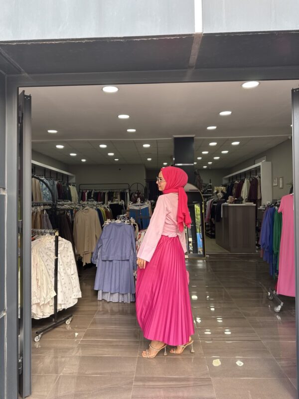 Bayramlık Kombin Yandan Bağlamalı Gomlek,Etek,Şal,Çanta Kombinimiz - Görsel 4