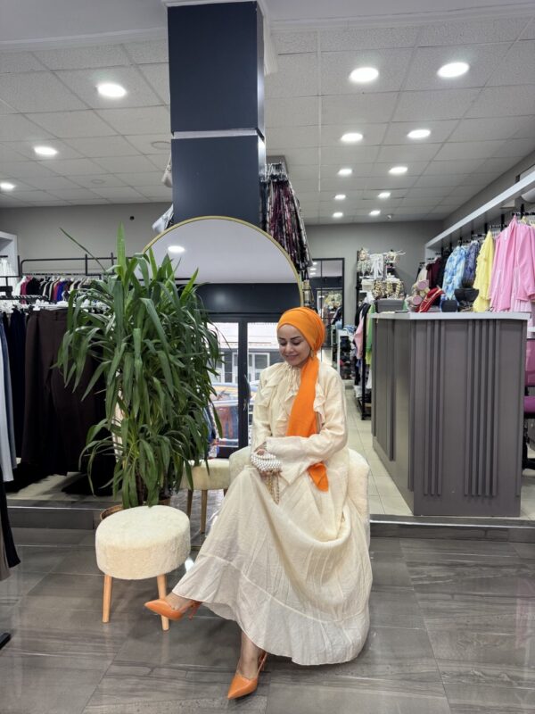 Yeni Foca Kumaş Prenses Model Elbisemız - Görsel 7