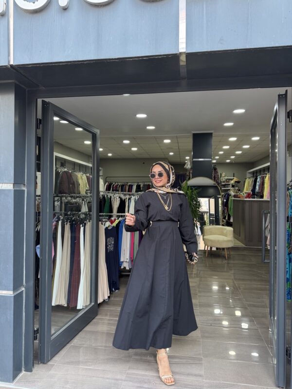 Belden Bağlamalı Elbisemiz En Yenilerden - Görsel 8