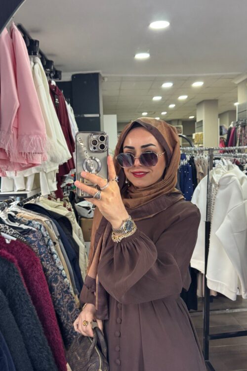 Önü Düğmeli Model Cupra Elbisemiz En Yenilerden