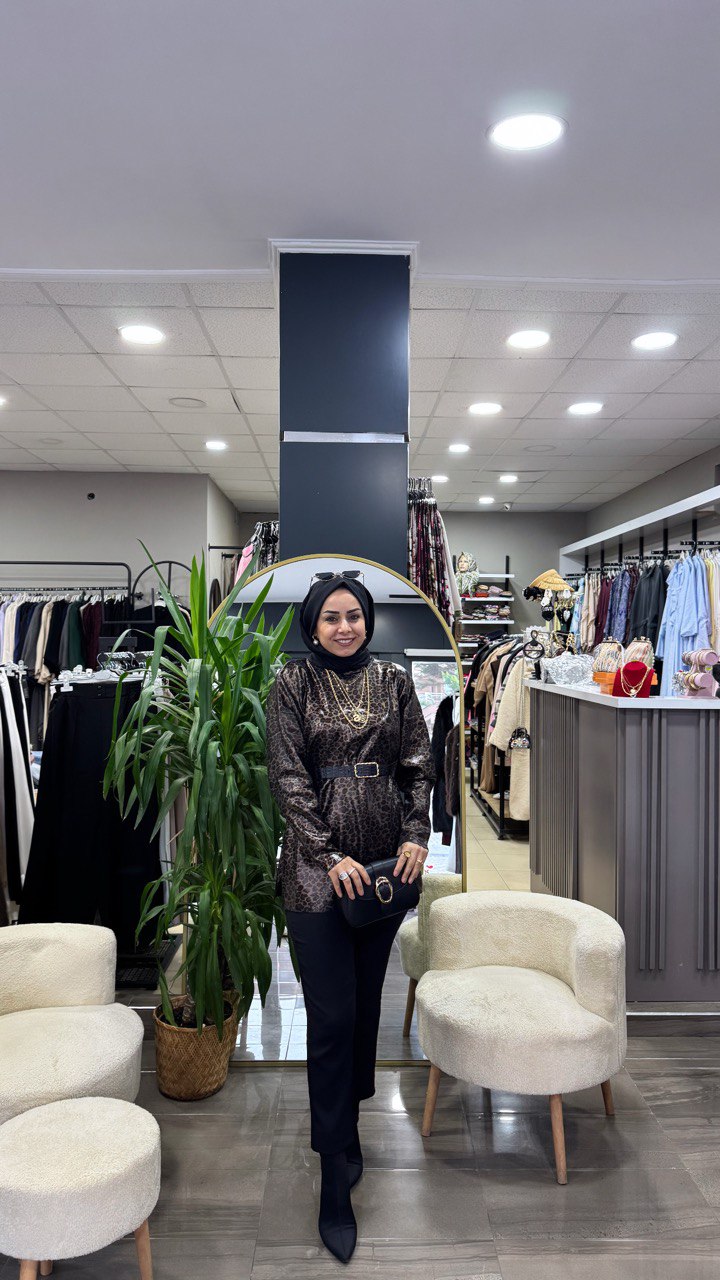 Deri Görünümlü Leopar Tuniğimiz - Görsel 6