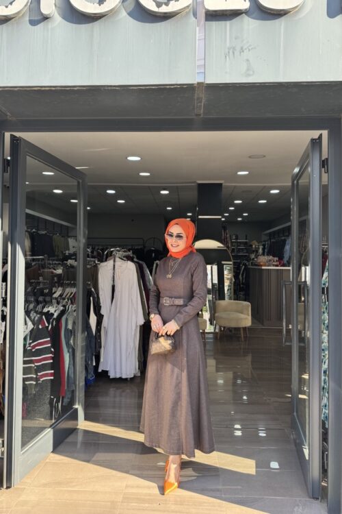 Bayramlık Elbisemiz Belinde Kemerliyle Şıklığına Şıklık Katacak Kot Elbisemiz