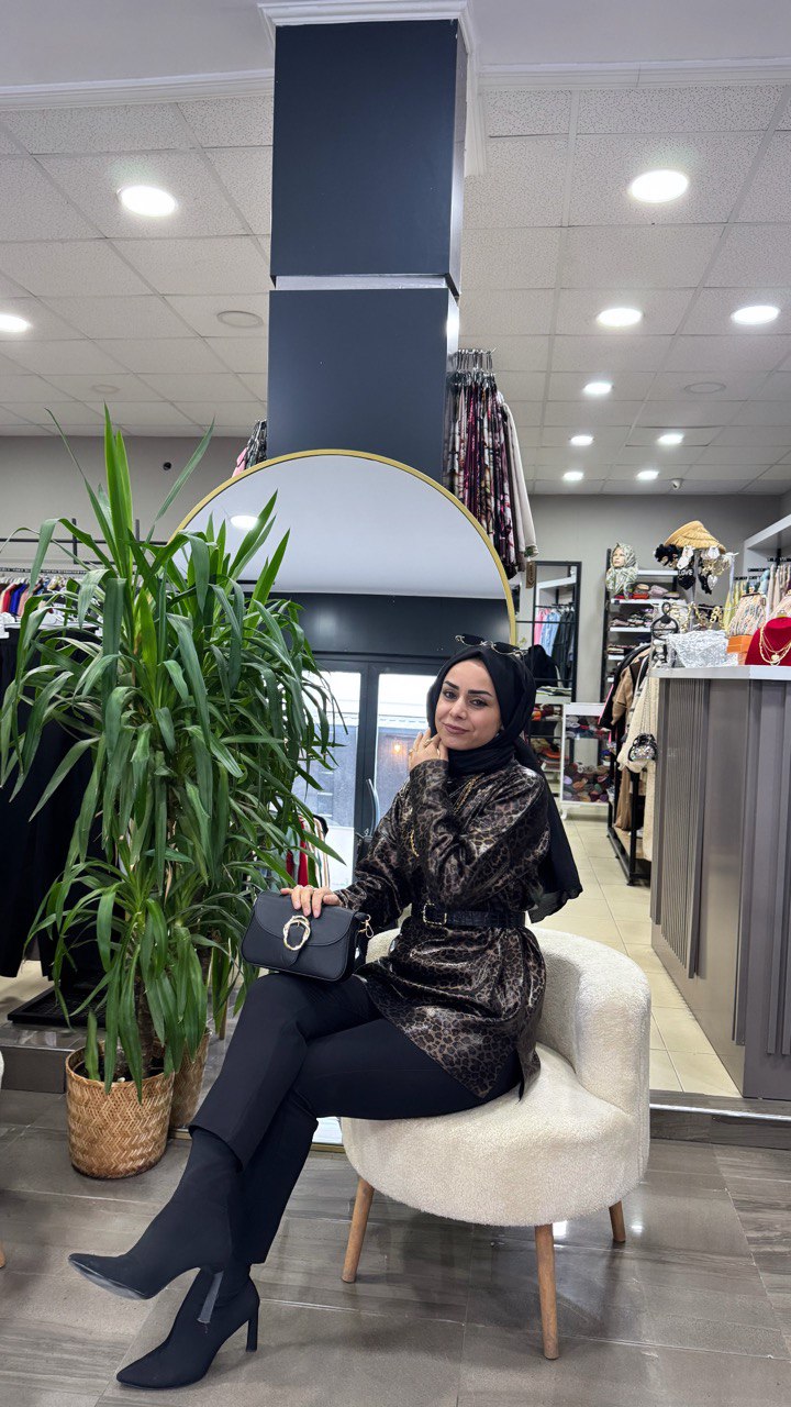 Deri Görünümlü Leopar Tuniğimiz - Görsel 3